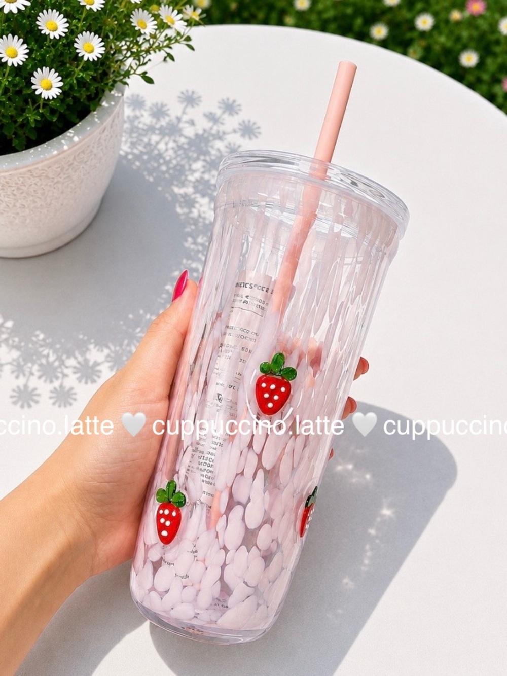 🩷NWT🍓Starbucks 2026 Summer Strawberry Glass Cold Cup Tumbler - 16 oz
